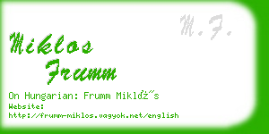 miklos frumm business card